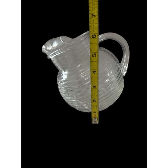 Vintage 1938-43 discontinued Anchor Hocking clear Manhattan 5 cup Ball pitcher - Picture 5 of 6